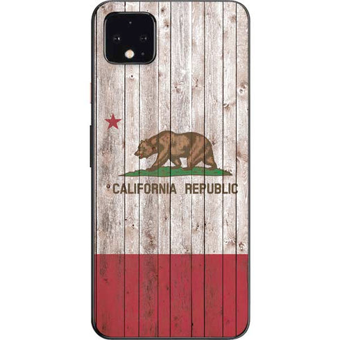 California Flag Dark Wood Google Pixel 4 XL Skin